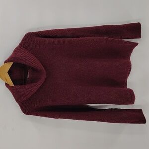 Madison Grey Sweater Medium  Maroon Cowl Neck